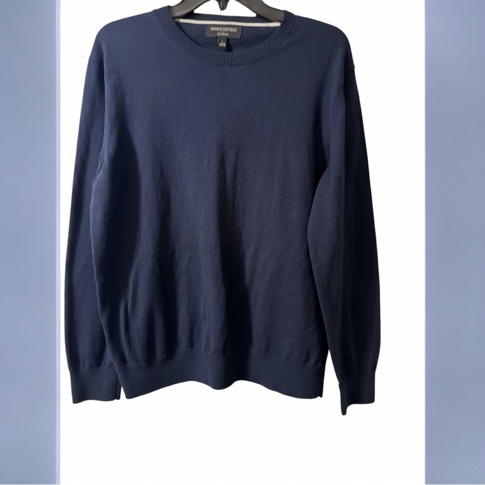 Banana Republic Eco Sweater Navy Blue Crewneck Pullover Size Large